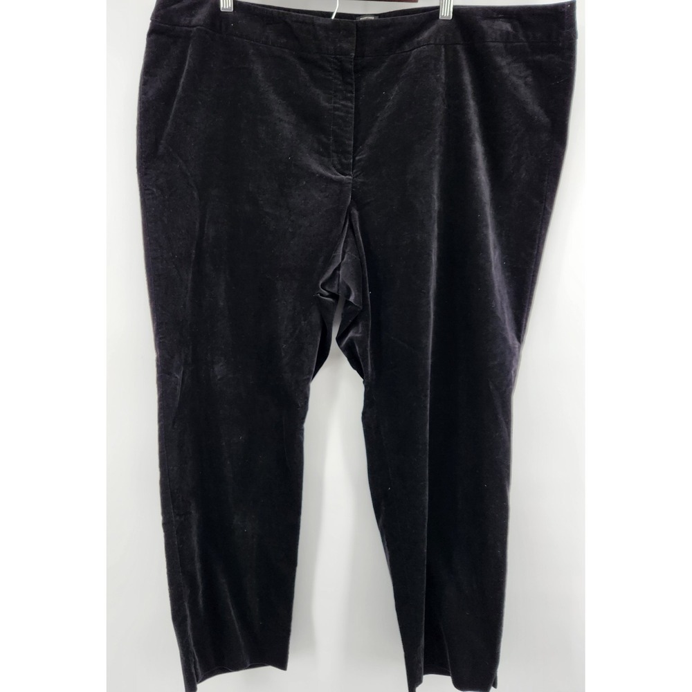 Talbots Size 22W Black Hampshire Velour Pants Casual‎ Staple Preppy Work